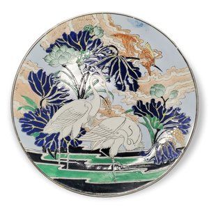 TOYO VINTAGE DECORATIVE PLATE HAND PAINTED MACAU GLAZE Vintage